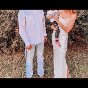 size small white dress super simple worn to prom.